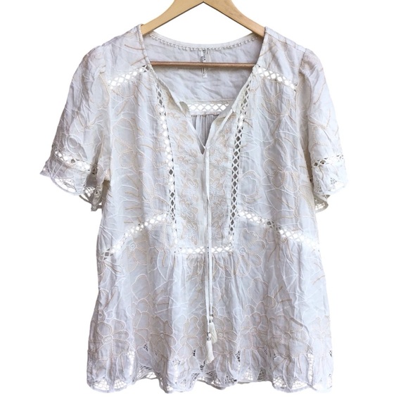 Anthropologie Feather Bone Adler Embroidered Blouse Size 14 NEW - Picture 5 of 9